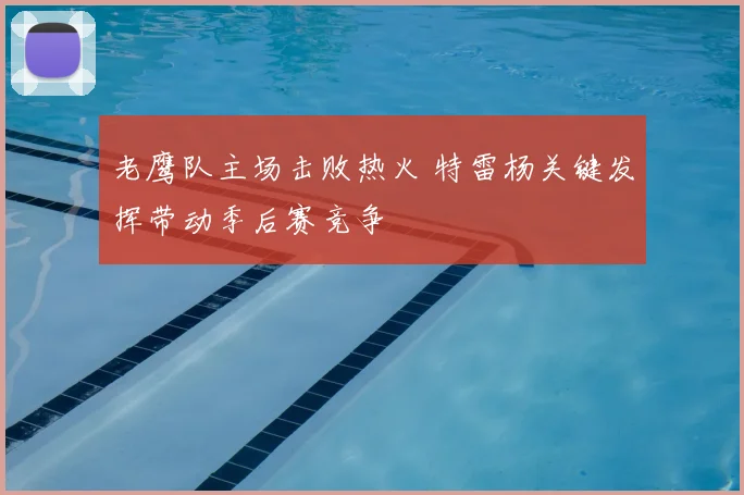 老鹰队主场击败热火 特雷杨关键发挥带动季后赛竞争